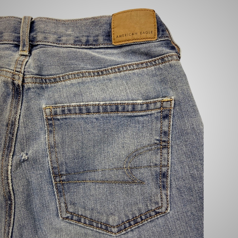 American Eagle Skater Jean Womens 0 Short High Rise Wide Leg Medium Wash Denim‎ - Picture 10 of 12